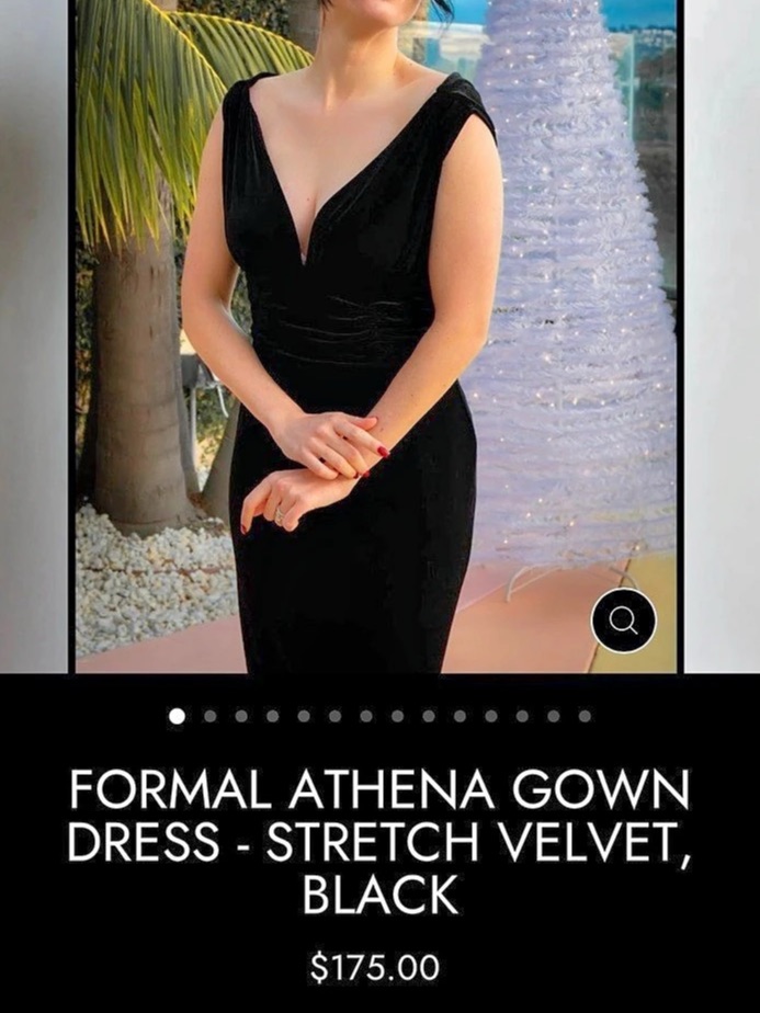 Women’s Black Velvet Gown Size M — image 2 of 8
